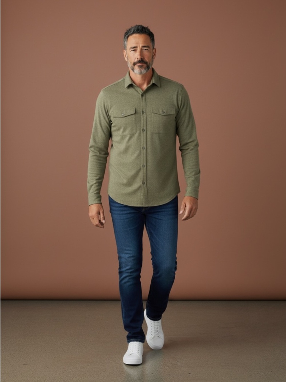 Lululemon Men's New Venture Olive Green Button-Up Overshirt Jacket